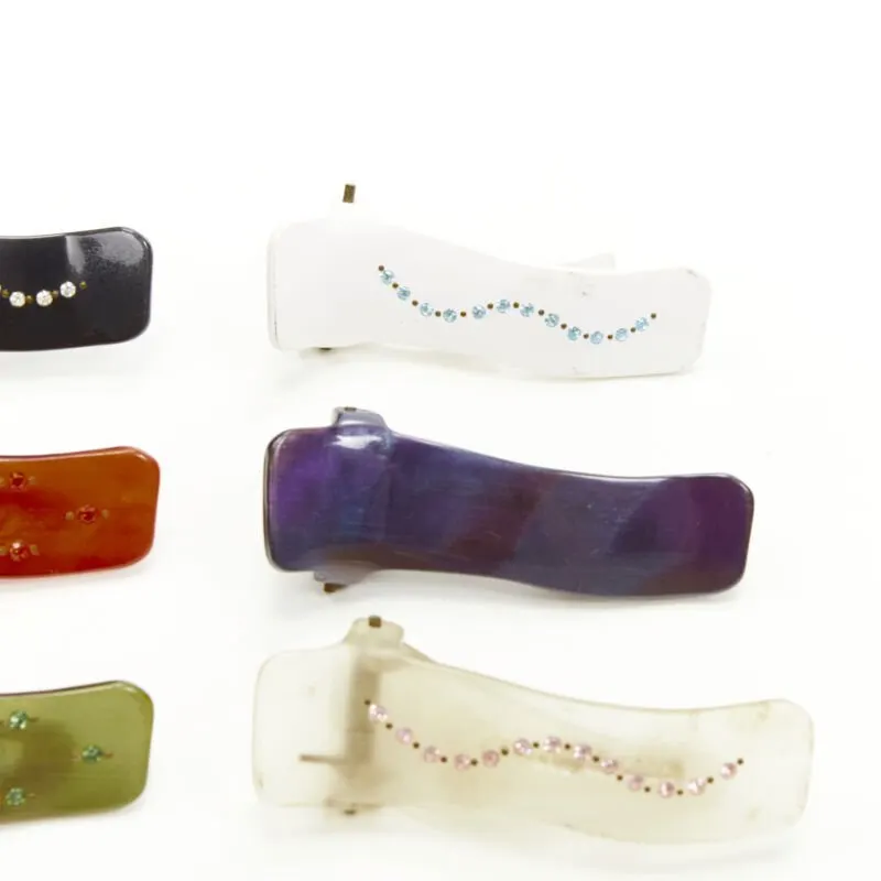Unsigned Plastic Hair Clips MultiColor Plastic Very good - Back View