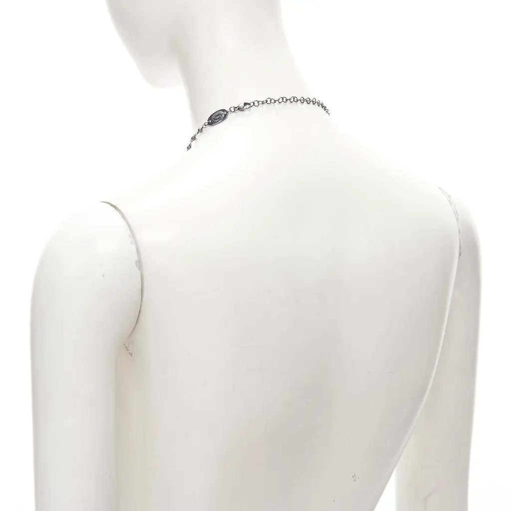 Babylone Paris Crystal Rosary Necklace Black Metal Never worn - Box View