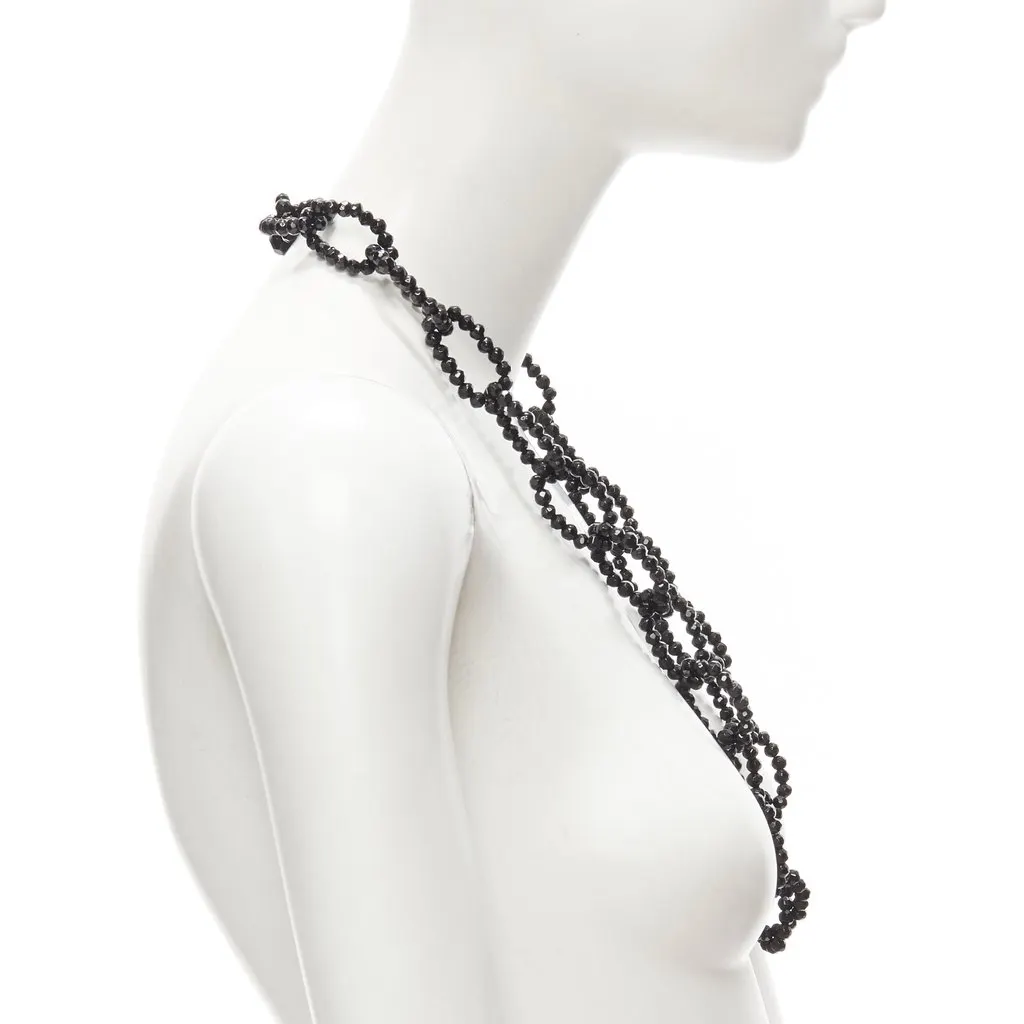 Unsigned Loop Chain Necklace Black Plastic Never worn - Back View