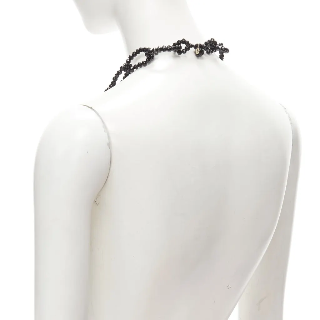 Unsigned Loop Chain Necklace Black Plastic Never worn - Model View