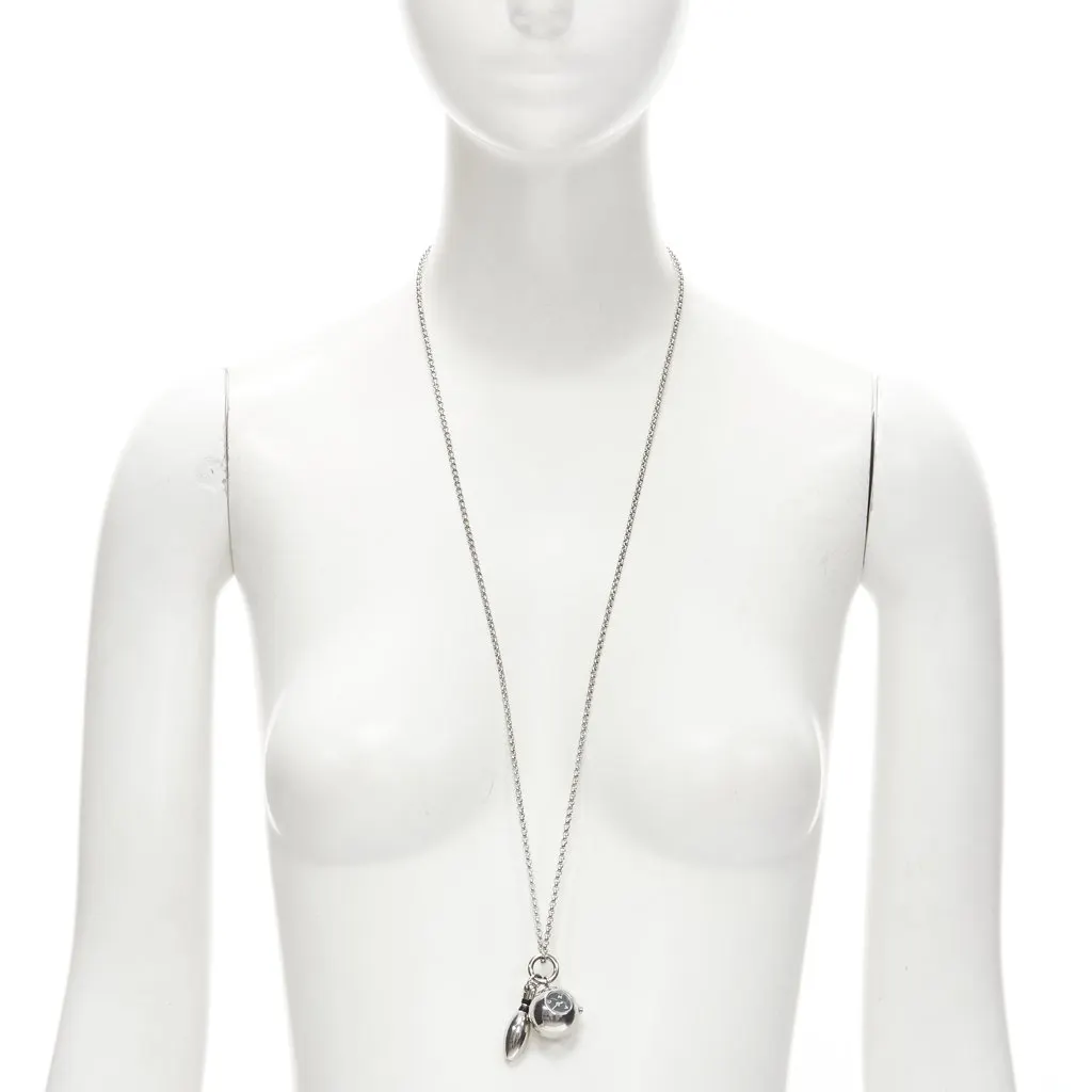 Marc Jacobs Bowling Pin Necklace Silver Metal Very good - Back View