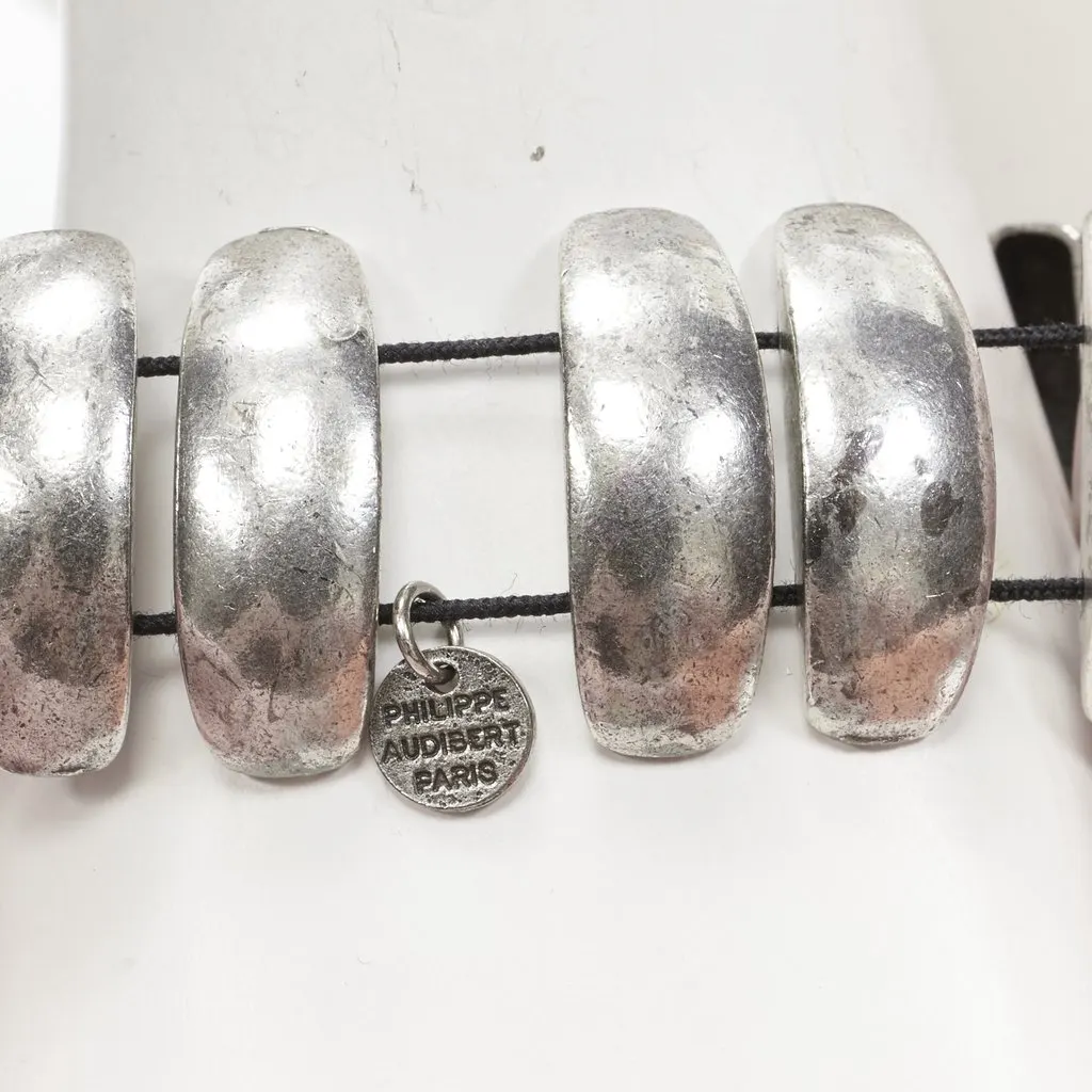 PHILIPPE AUDIBERT Antique Silver Logo Bracelet Silver Metal Fair - Inside View