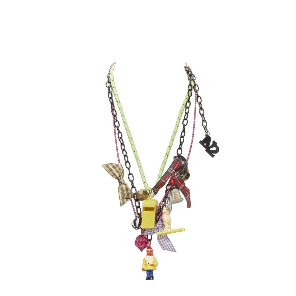 Les Néréides Gnomes Ribbon Necklace MultiColor Plastic Very good - Front View