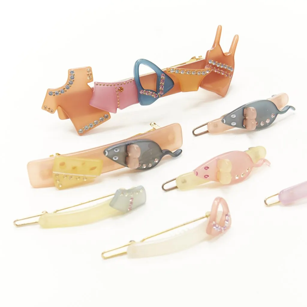 Unsigned Pastel Acrylic Clips MultiColor Plastic Very good - Back View