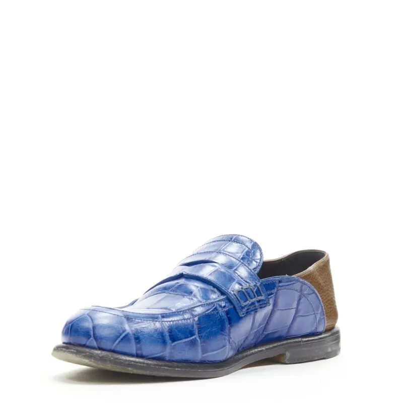 Loewe Step Back Loafer Blue Leather Very good - Model View