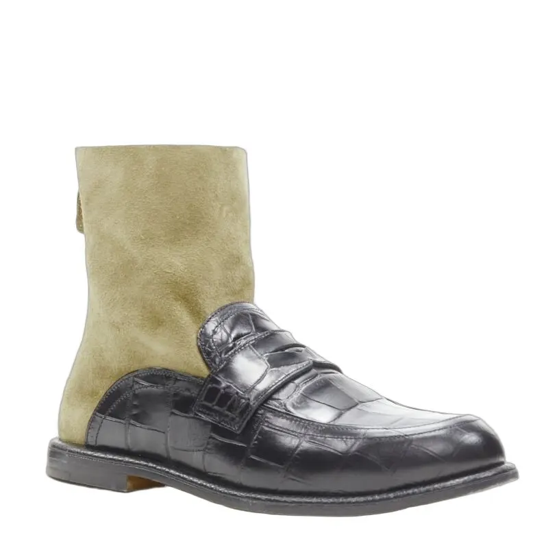 Loewe أسود جلد بوت