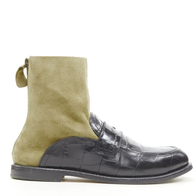 Loewe Black Leather Boots Black Leather Very good - Back View