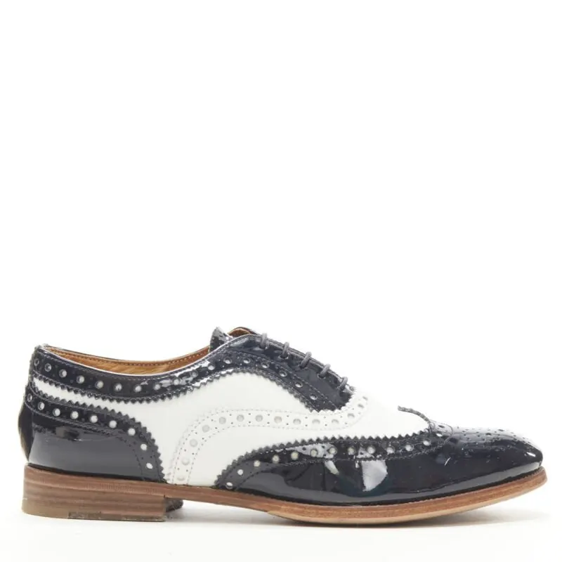 Church's Patent Fringe Brogue Black Leather Very good - Front View