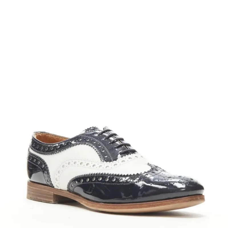 Church's Patent Fringe Brogue Black Leather Very good - Back View