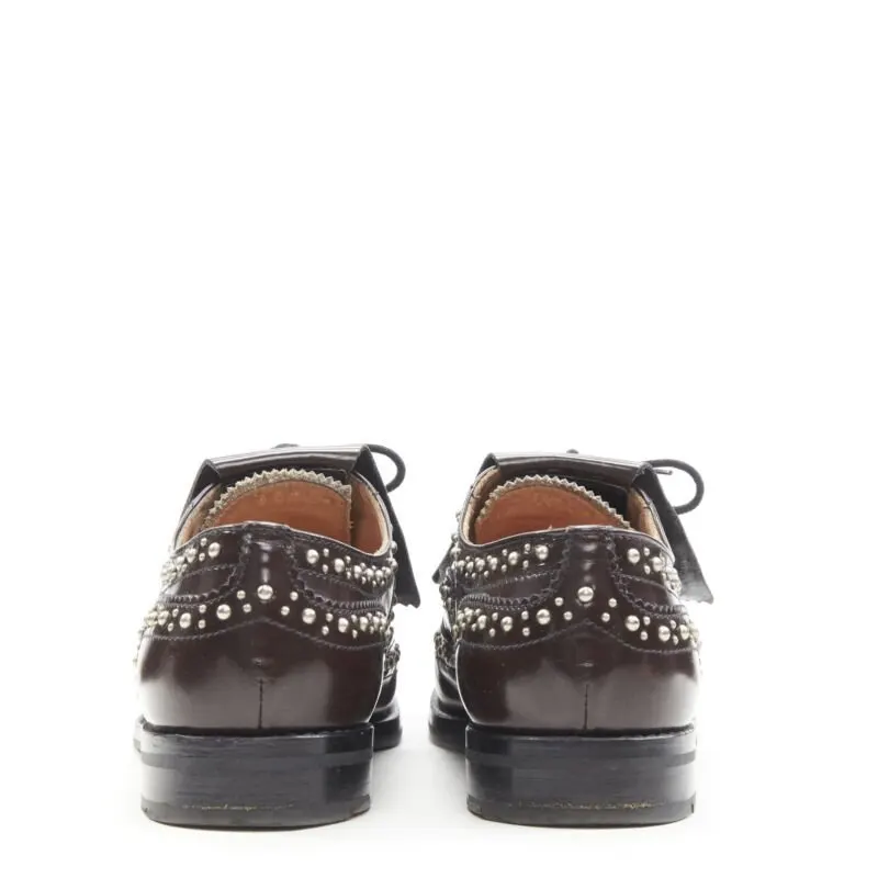 Church's Studded Fringe Brogue Brown Leather Very good - Box View