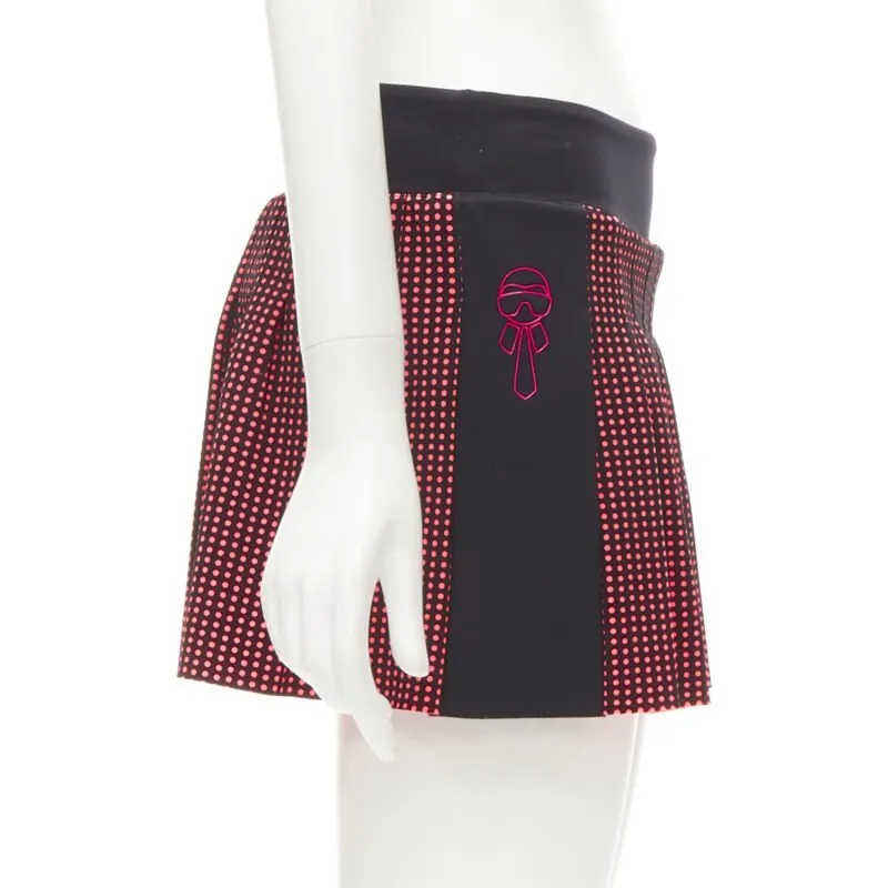 Fendi Polka Dot Skirt Black Polyester Very good - Model View