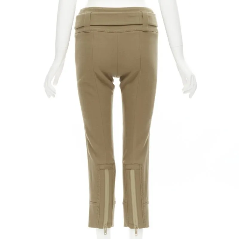 Prada Tan Cropped Pants Brown Wool Very good - Box View