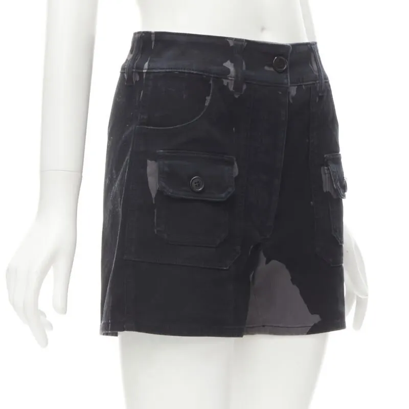 Prada Camo Cargo Shorts Black Cotton Very good - Inside View