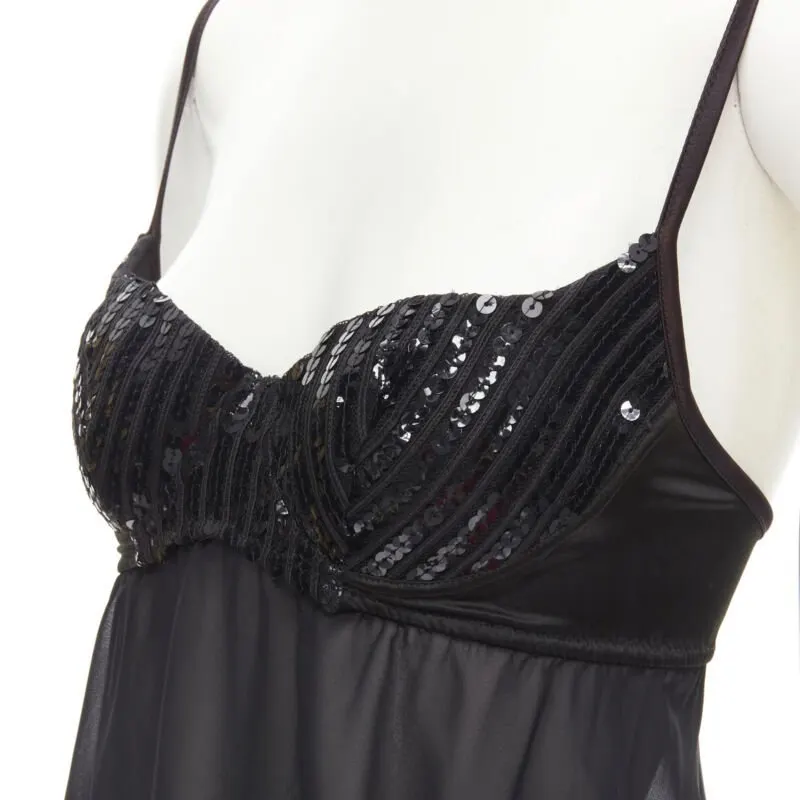 La Perla Sequins Bra Top Black Polyester Never worn - Back View