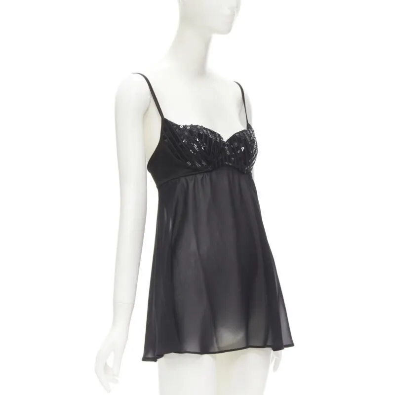 La Perla Sequins Bra Top Black Polyester Never worn - Inside View
