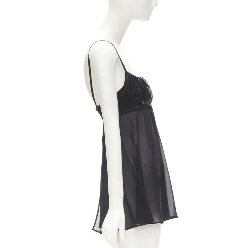 La Perla Sequins Bra Top Black Polyester Never worn - Model View