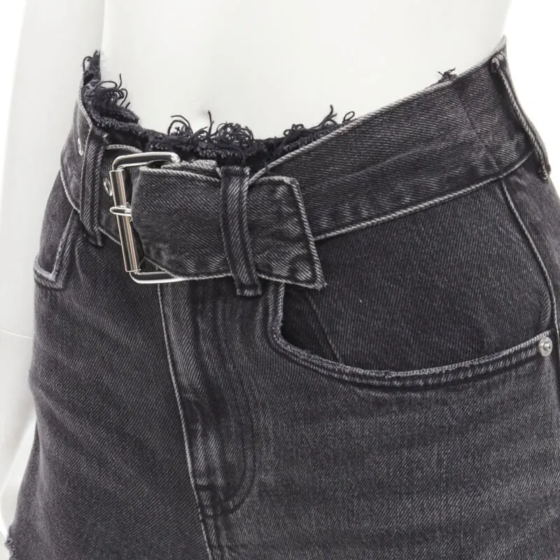 Alexander Wang Frayed Denim Shorts Black Denim Very good - Back View
