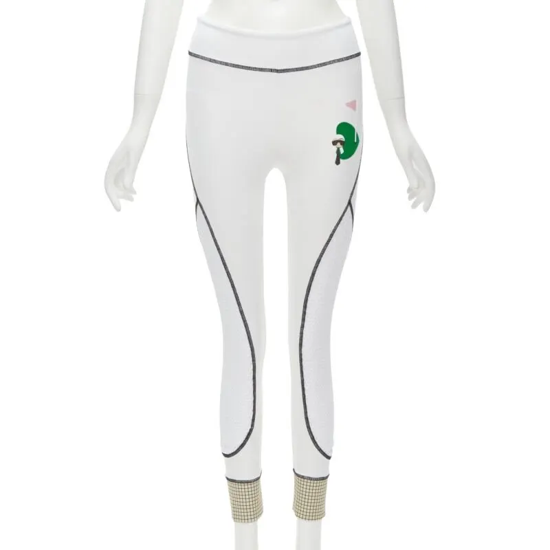 Fendi Mesh Insert Leggings White Polyester Very good - Front View