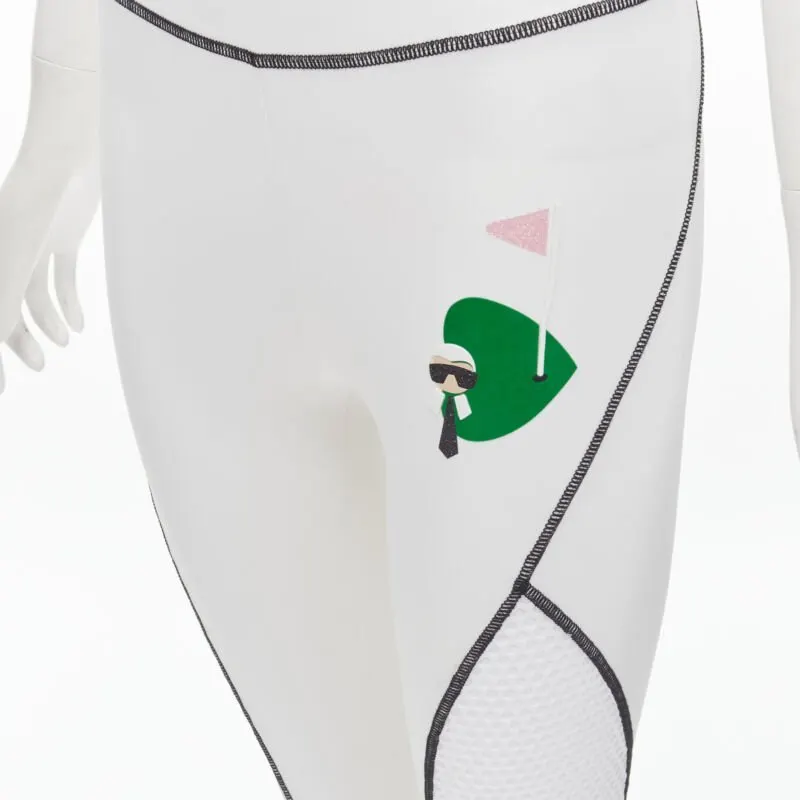 Fendi Mesh Insert Leggings White Polyester Very good - Back View