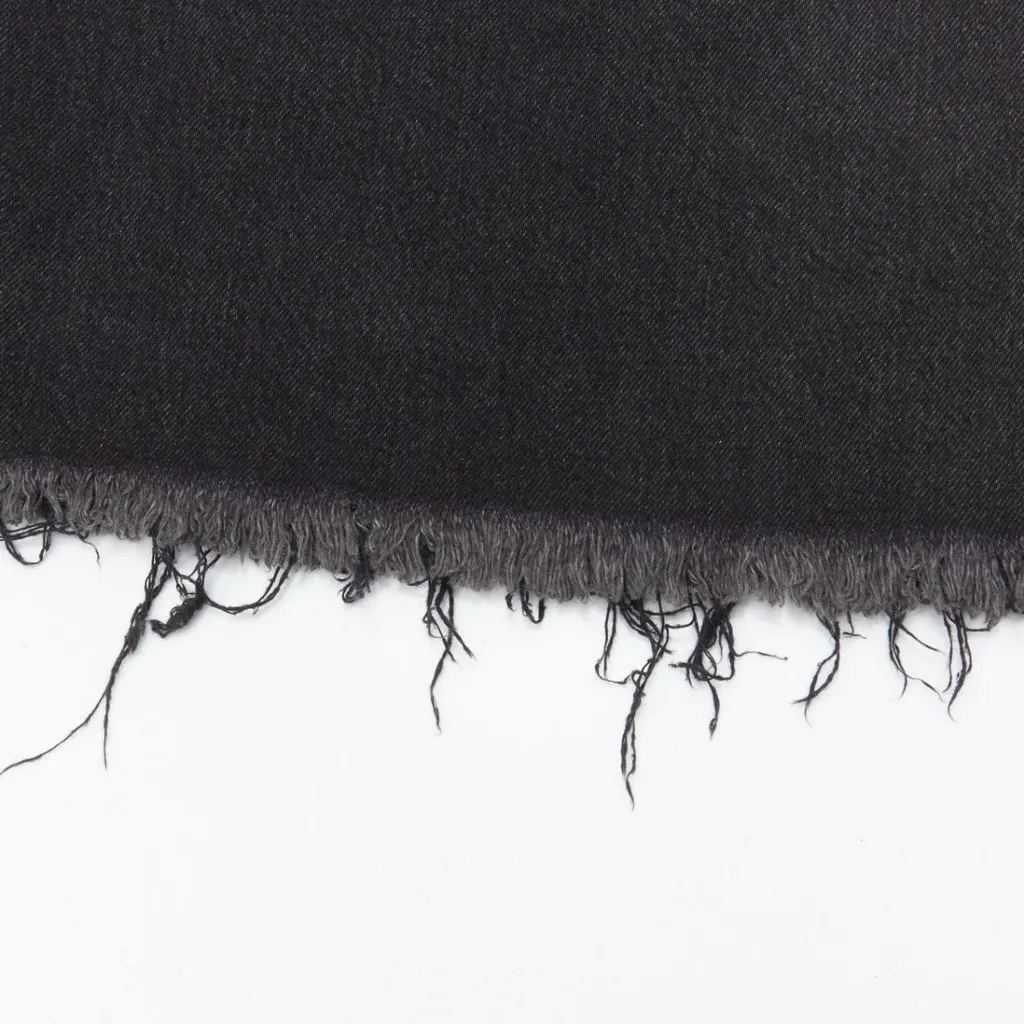 Off-White Denim Frayed Culotte Jeans Black Cotton Very good - Box View