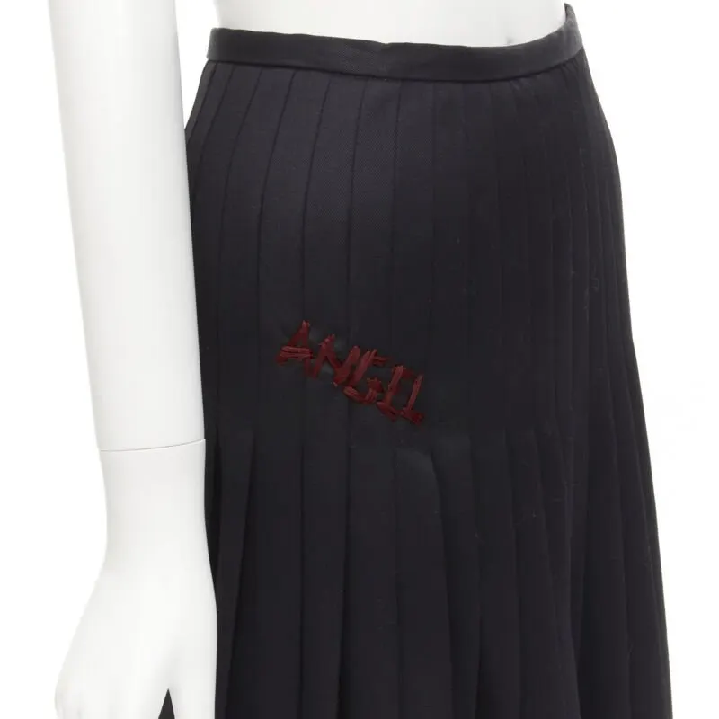 Dsquared2 Angel Pleated Skirt Black Wool Never worn - Back View