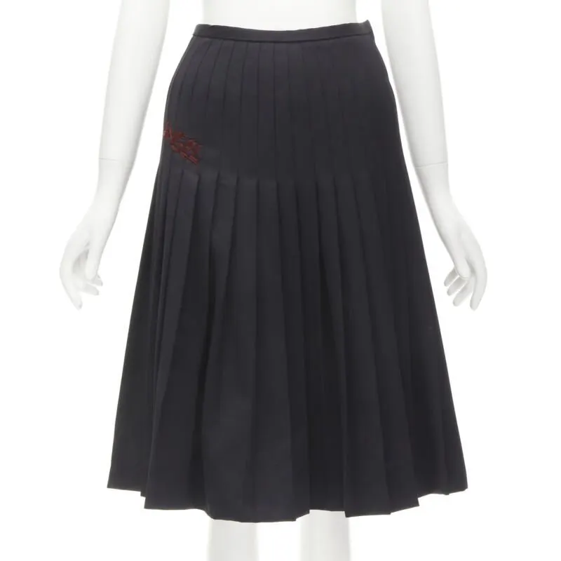 Dsquared2 Angel Pleated Skirt Black Wool Never worn - Inside View