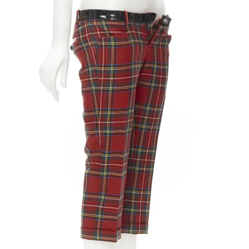Dsquared2 Punk Plaid Pants Red Wool Very good - Inside View