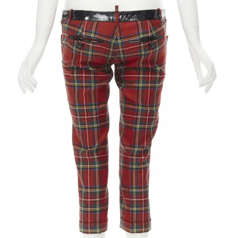 Dsquared2 Punk Plaid Pants Red Wool Very good - Box View