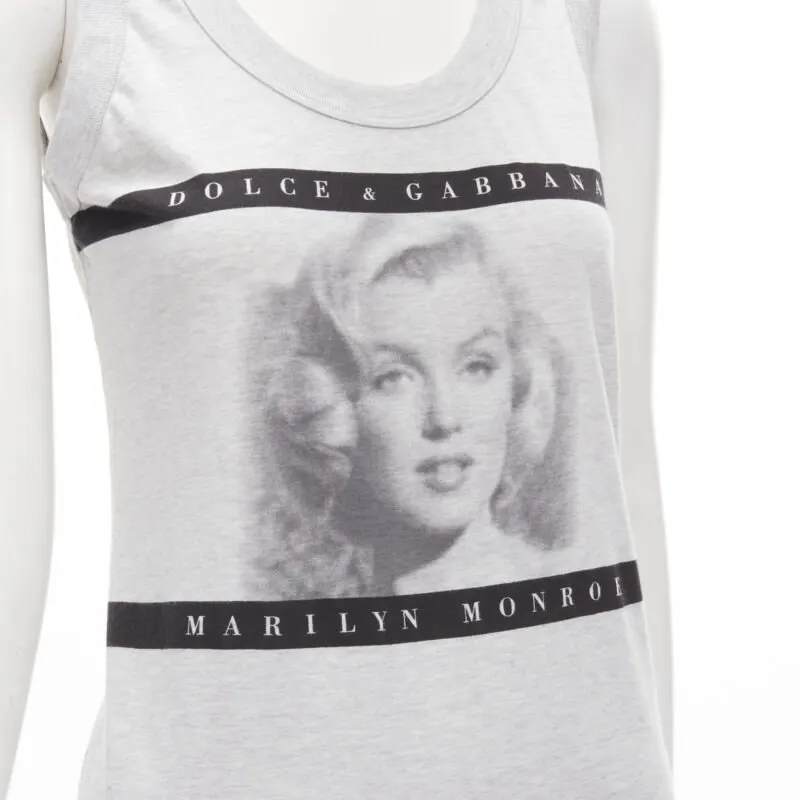 Dolce & Gabbana Cinematic Print Tank Grey Cotton Very good - Back View