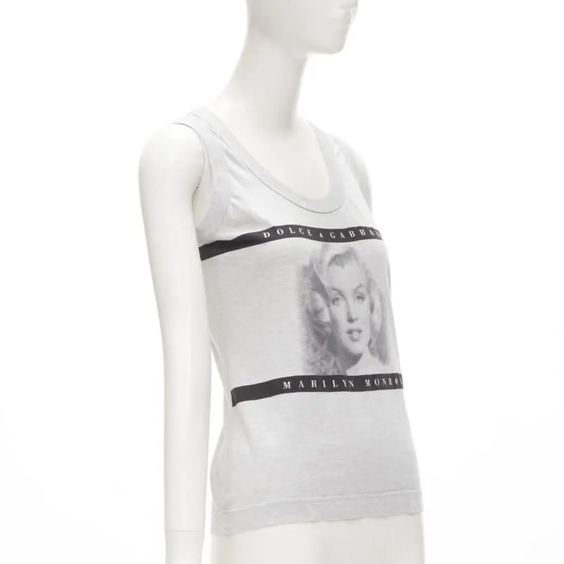 Dolce & Gabbana Cinematic Print Tank Grey Cotton Very good - Inside View