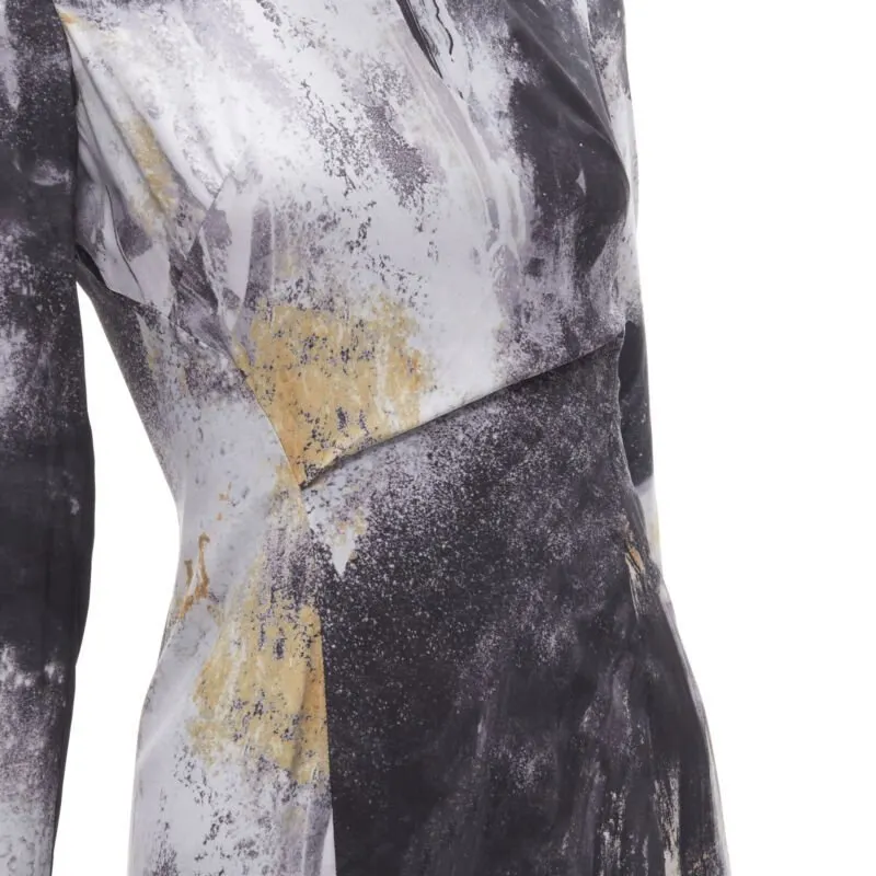 Helmut Lang Paint Stroke Dress Grey Viscose Very good - Back View