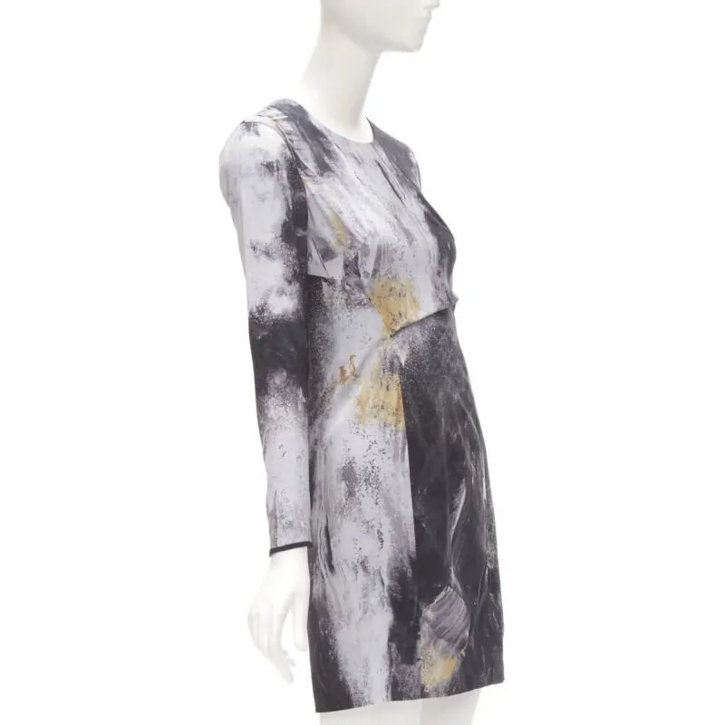 Helmut Lang Paint Stroke Dress Grey Viscose Very good - Inside View