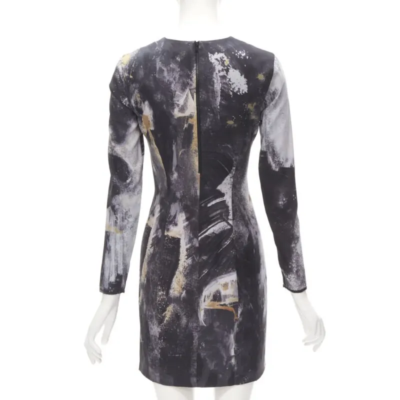 Helmut Lang Paint Stroke Dress Grey Viscose Very good - Box View