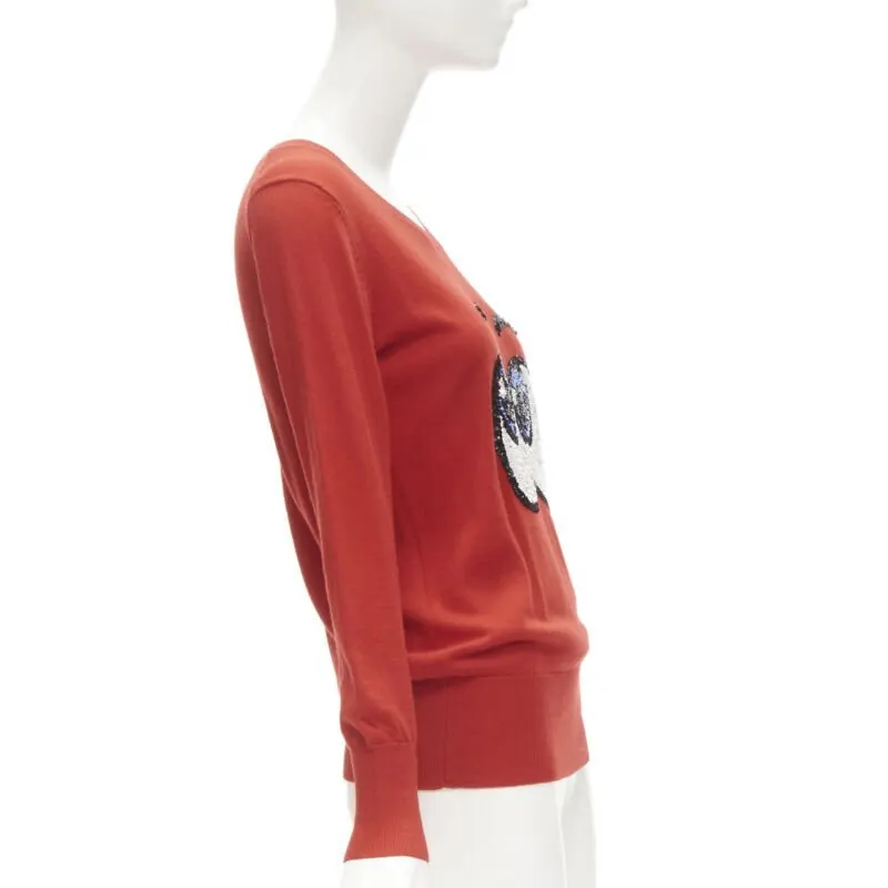 Markus Lupfer Comic Eyes Sweater Red Wool Very good - Model View