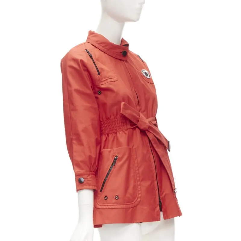 Gucci Red Elastic Waist Anorak Red Cotton Very good - Model View