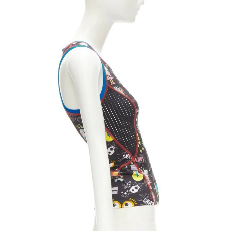 Fendi FF Robot Tank Black Polyester Never worn - Model View