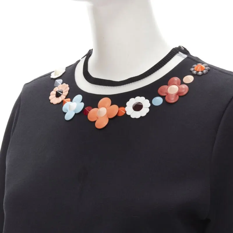 Fendi Flowerland Pullover Black Cotton Very good - Back View
