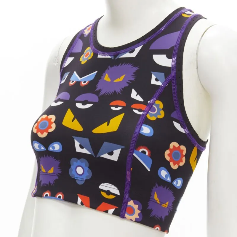 Fendi Monster Bug Crop Black Polyester Very good - Back View