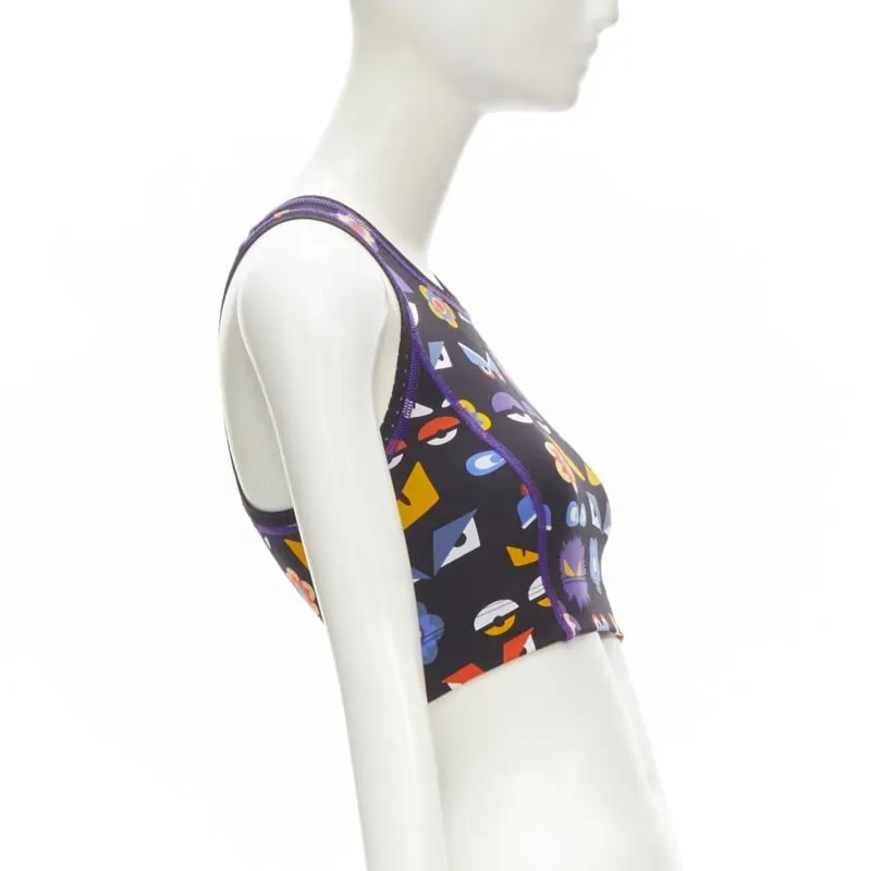 Fendi Monster Bug Crop Black Polyester Very good - Model View