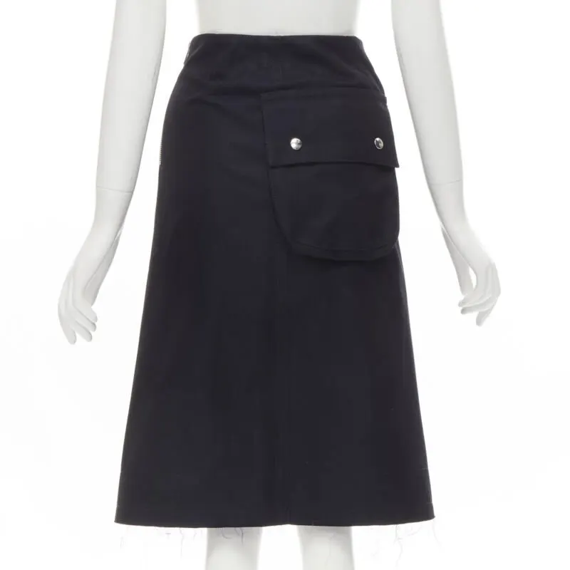 Sacai Grommet A-line Skirt Navy Cotton Very good - Box View