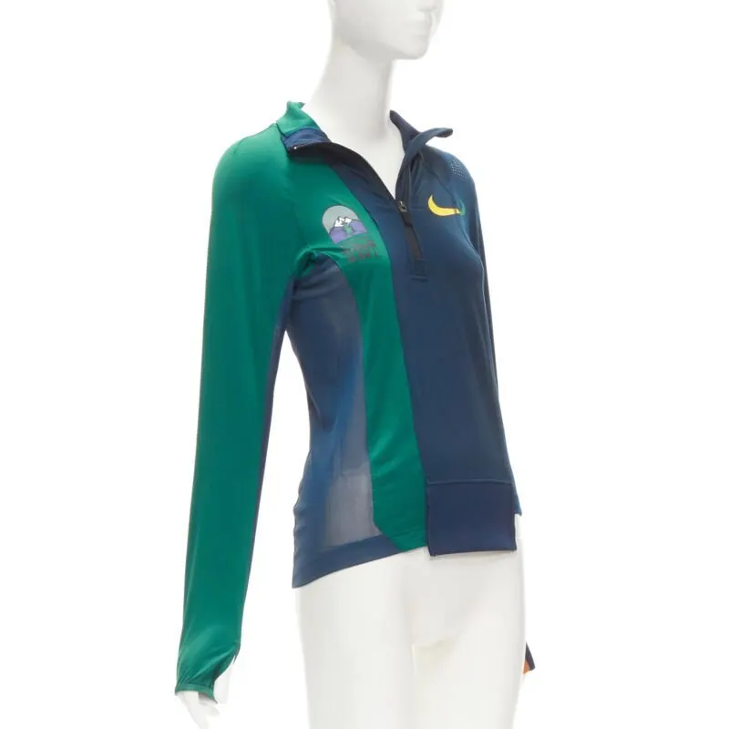 Sacai Patchwork Zip Top Blue Polyester Very good - Inside View