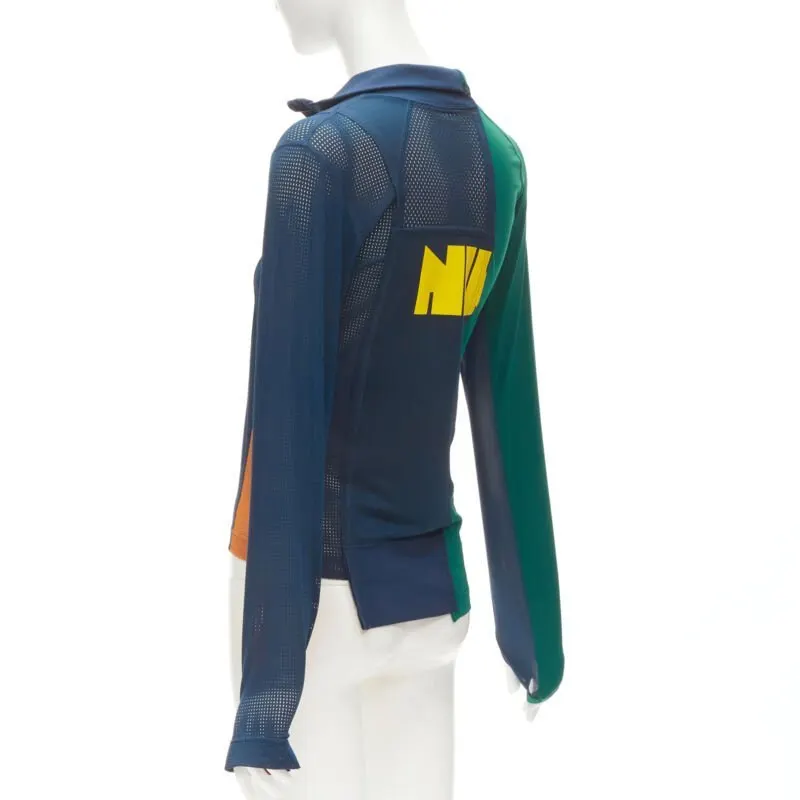 Sacai Patchwork Zip Top Blue Polyester Very good - Box View