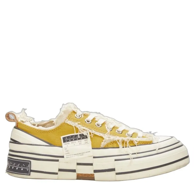 XVessel Distressed Low Sneakers Yellow Rubber Very good - Front View