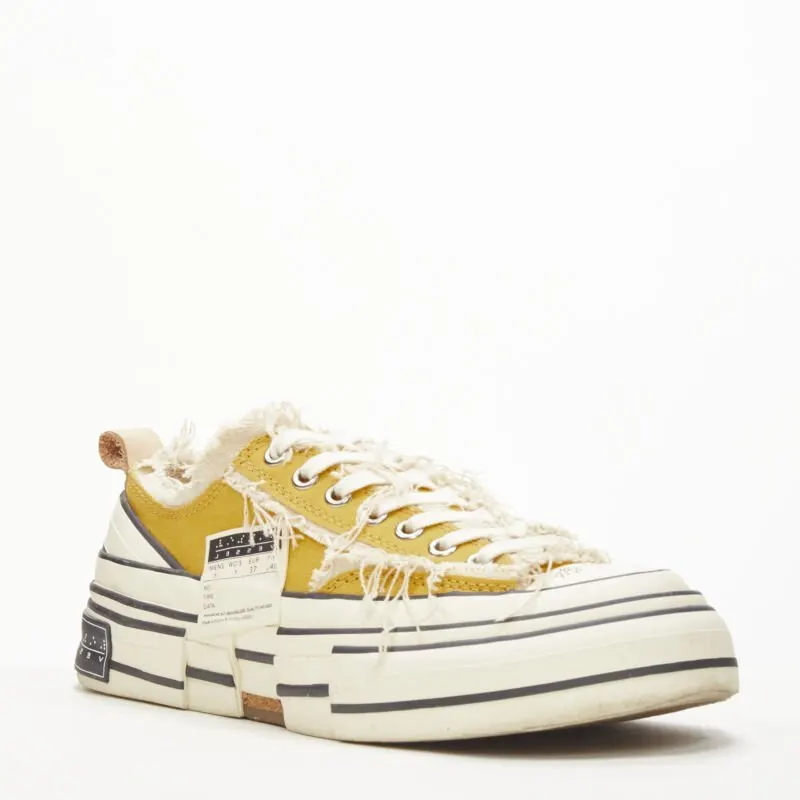 XVessel Distressed Low Sneakers Yellow Rubber Very good - Back View