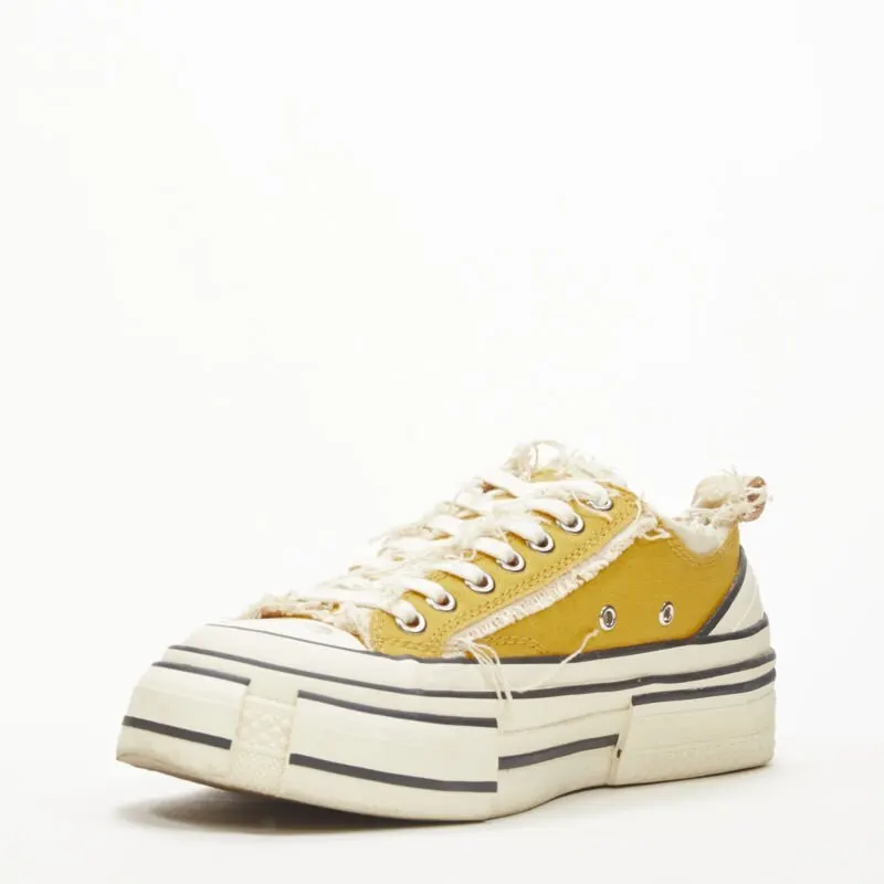 XVessel Distressed Low Sneakers Yellow Rubber Very good - Model View