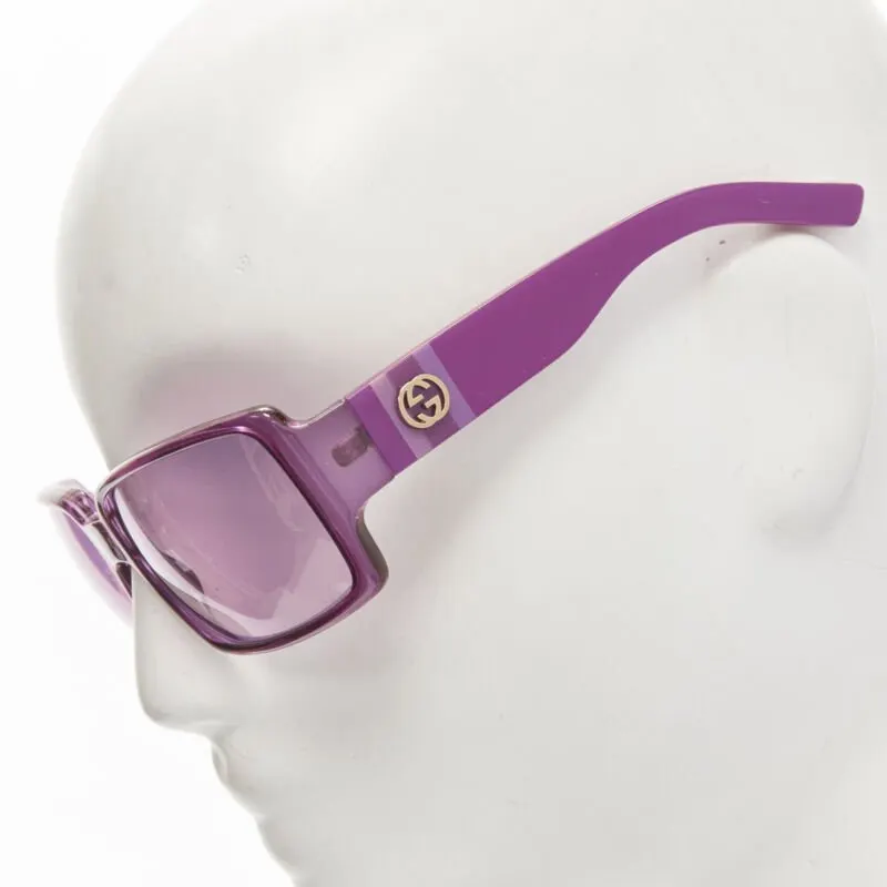 Gucci Square Shield Glasses Pink Plastic Fair - Back View