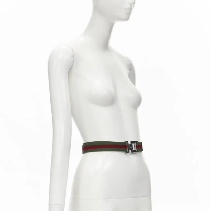 Gucci Bronze Jaguar Leather Belt Green Fair - Inside View