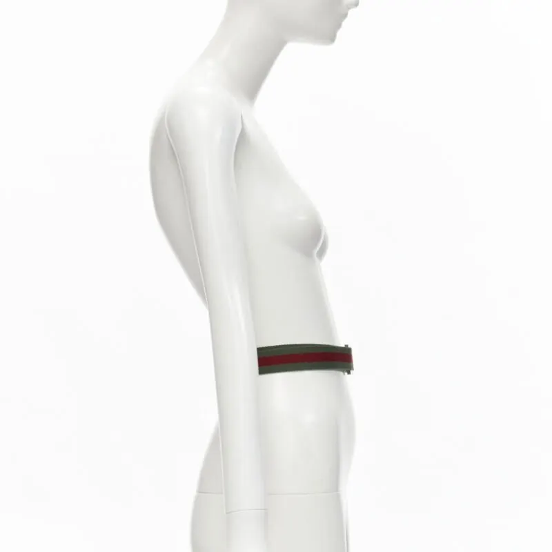 Gucci Bronze Jaguar Leather Belt Green Fair - Model View