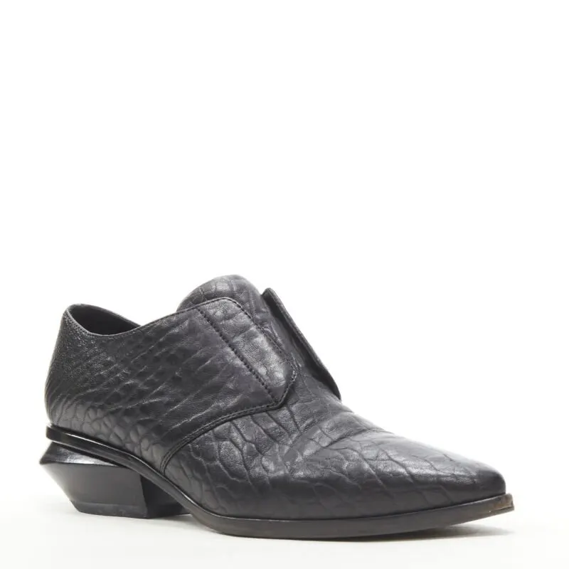 Alexander Wang Laceless Oxford Brogue Black Leather Fair - Back View