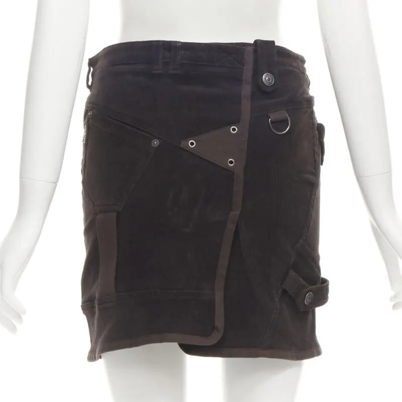 Burberry Corduroy Trench Skirt Brown Polyester Never worn - Box View